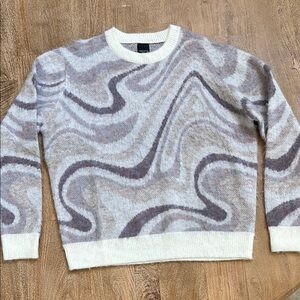 Twenty Montreal Swirl Marble Mohair‎ Wool Blend Sweater Beige Grey TM4C01VN